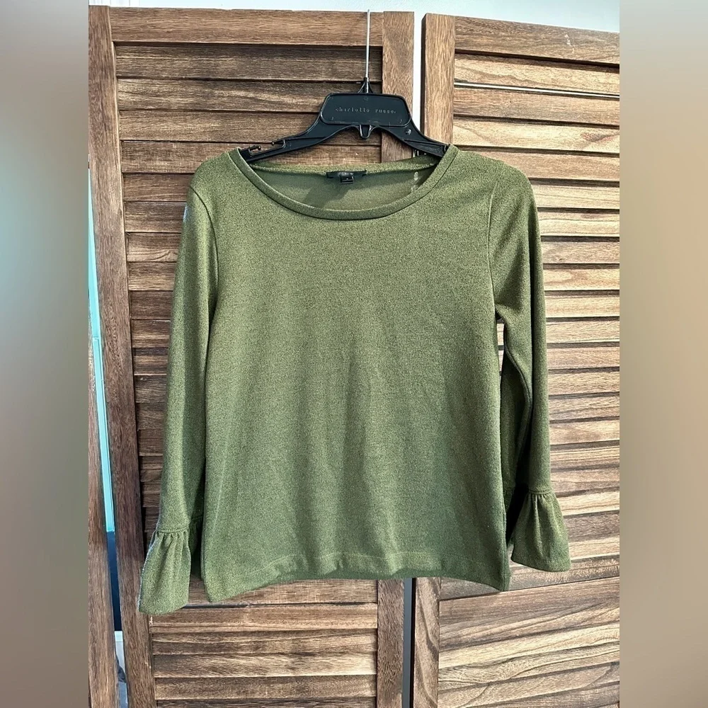 J. Crew Bell Sleeve Metallic Top